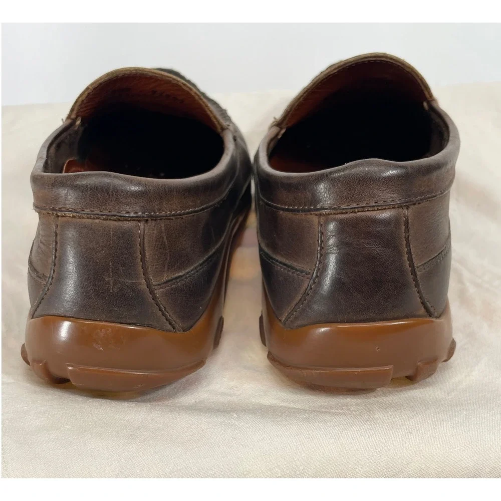 Allen Edmonds Mens Shoes 9.5D Boulder Loafers Brown Leather Driving Mocs